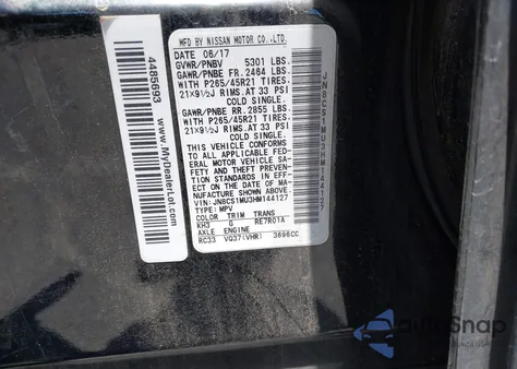 2017 Infiniti Qx70 из США, поврежденный, VIN JN8CS1MU3HM144127